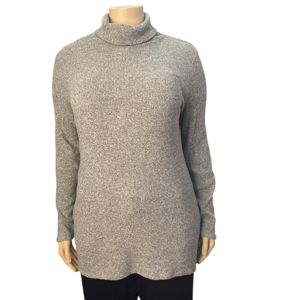 White House Black Market Long Sleeve Turtleneck Sweater Size XL in Gray